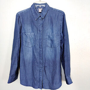 Chico's Blouse Faded Blue Tencel ~ Size 1 ( 8-10 )